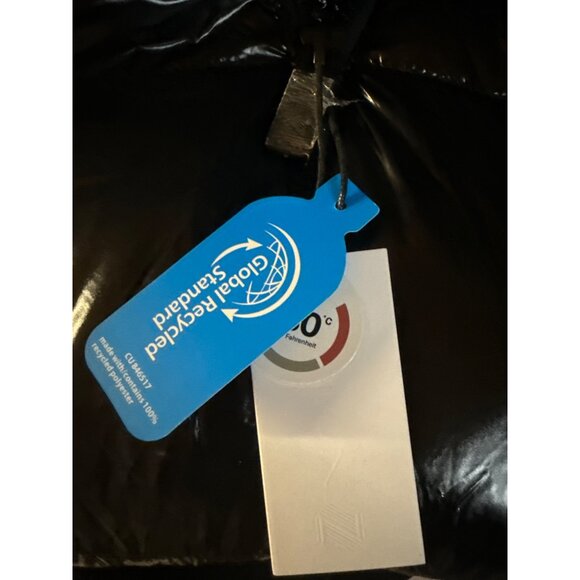 Noize Vegan Patent Puffer Jacket Black - Medium Size, New with Tags - Picture 4 of 4